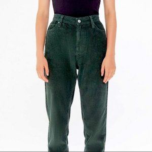 BDG Dark Green Corduroy High-Waisted Mom Pant